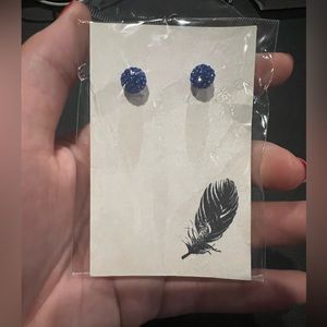 Sterling Silver Blue Ball Earrings New in package